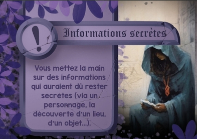 Carte événement : Informations secrètes